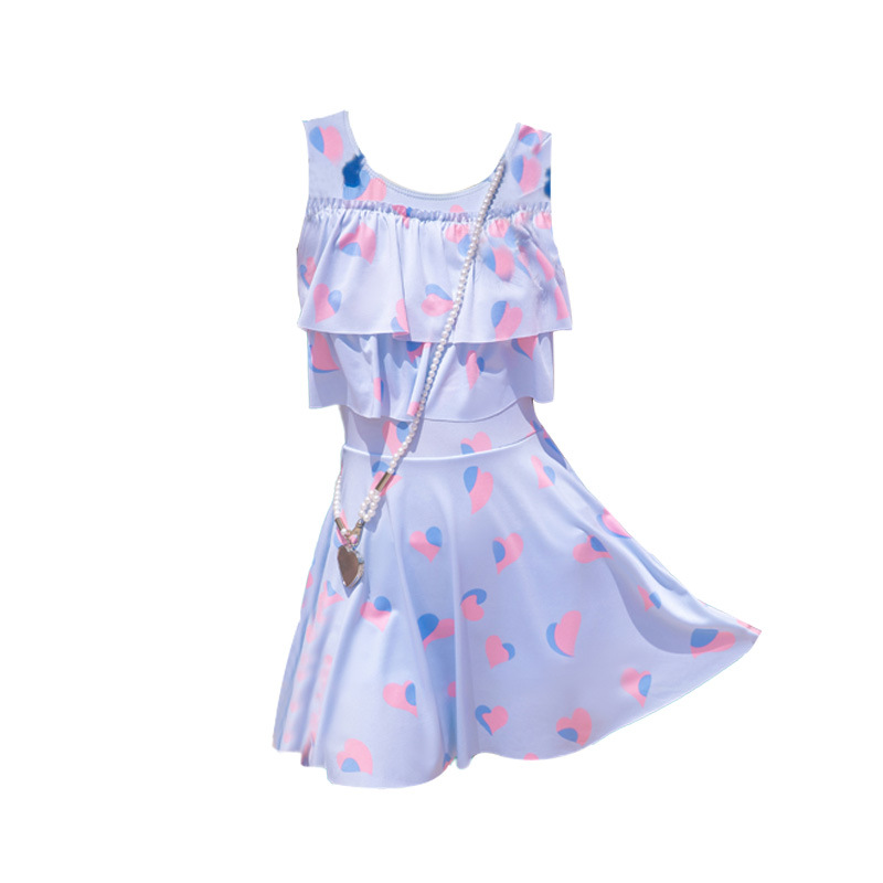 Traje de baño para niños Nuevo vestido de una pieza para niñas de secado rápido traje de baño transpirable niña grande lindo estilo occidental traje de baño de aguas termales