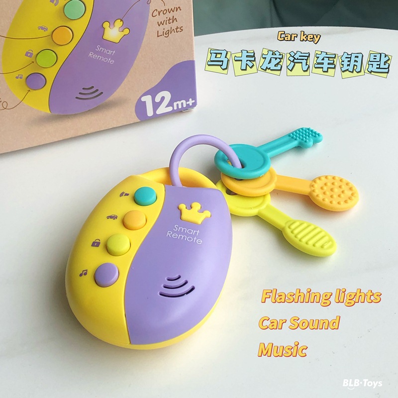 Música transfronteriza llaves de automóviles sonoras y luces juguetes infantiles de mano control remoto de luces juguetes infantiles