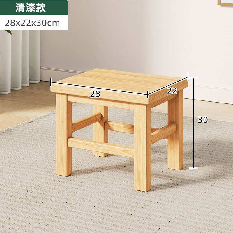 사각 스툴 30 고화질 도장 순수 원목