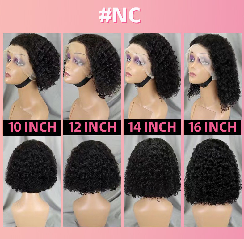 Synthetische Deep Wave Bob Perücke Mit Lace Front Für Damen_voghion.com