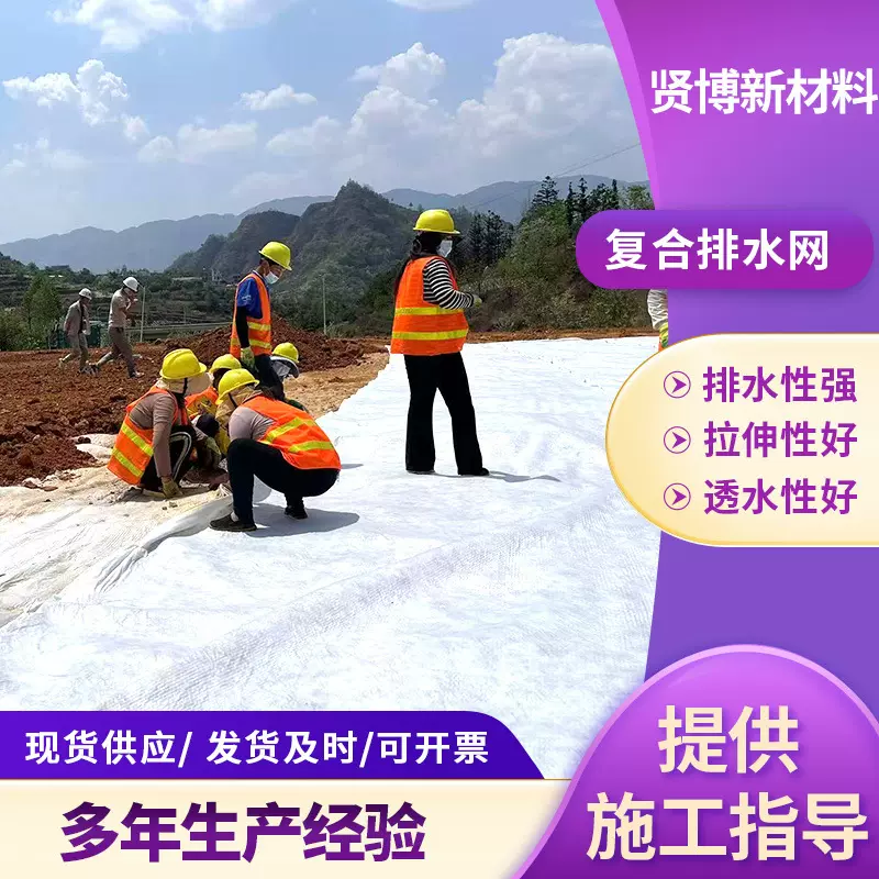 三维复合排水网HDPE铁路隧道复合排水格地铁路基垃圾场复合排水网