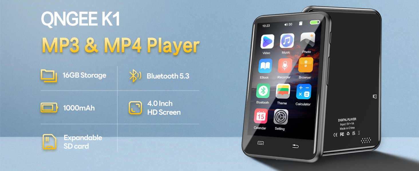 Full-Screen Mp4Mp5 Portable Player Student Version Bluetooth Touch Screen P3 Player for High School Students Novel Gadget