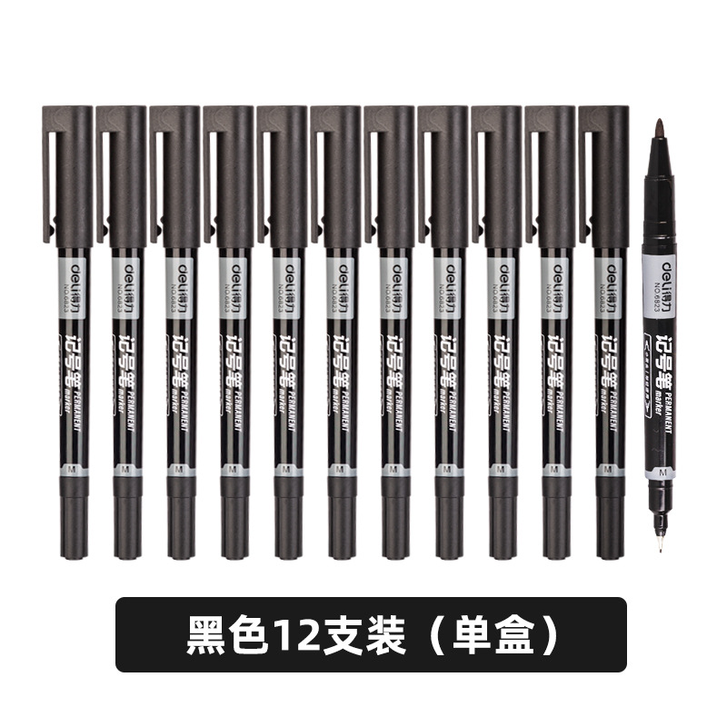 De Li marca de lápiz de línea de gancho para el artista doble cabeza aceite marca impermeable lápiz 6823