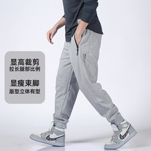 2022秋冬潮流时尚印花小脚修身棉裤运动裤男士束脚户外速干休闲裤
