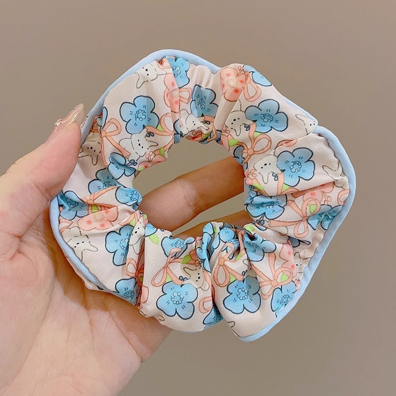 法式文艺~复古甜美方巾大肠发圈女高级感超大号马尾头绳发 饰头饰|undefined