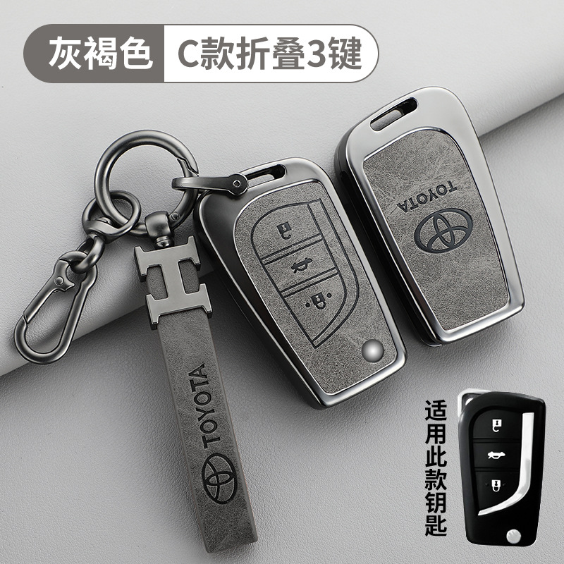 토요타 C타입 3버튼 회갈색 + H 가죽 스트랩 + 말굽 버클