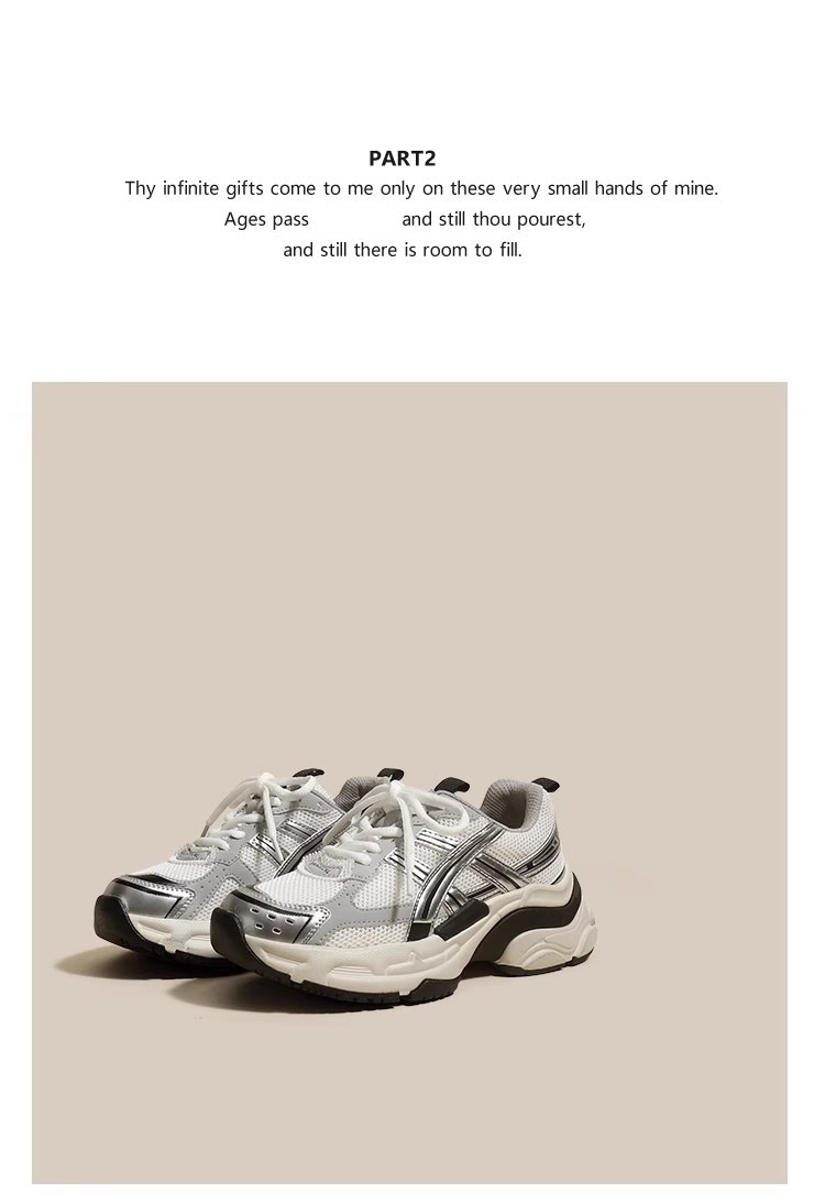 Ruoji All Match Color Matching Old Thick Soled Dad Shoes For Women 2024 Spring And Autumn New Mesh Breathable Casual Sports Shoes_voghion.com