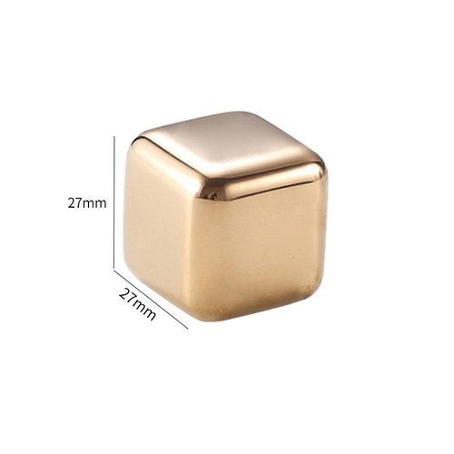 Penfolds Golden 304 Stainless Steel Ice Cubes, Electroplated Metal Ice Cubes, Ice Wine Stones, Red Wine, Whiskey, Golden Ice Pellets