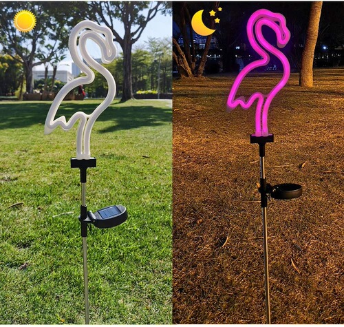 Solar flamingo ground lights neon lights cactus lawn lights outdoor courtyard garden landscape decoration