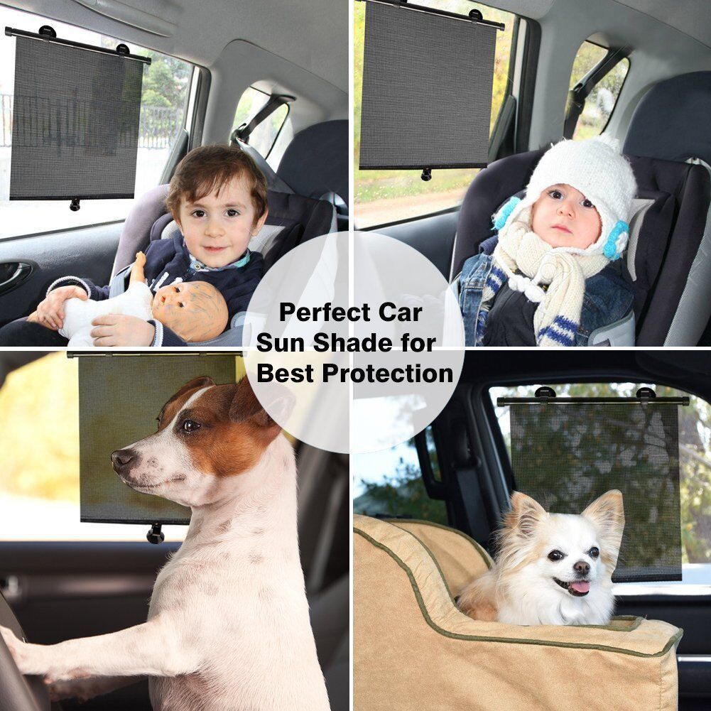 Amazon Cross-Border Best-Selling Factory-Selling Retractable Car Window Sunshade Roll-Up Style Suction Cup Sunshade Car Sunshade