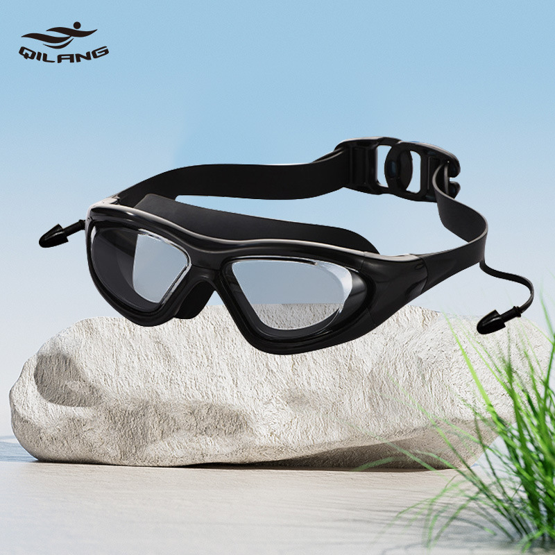 Gafas de Natación de Marco Grande para Adultos Impermeable y Anti-Empañamiento con Tapones para Natación image 13