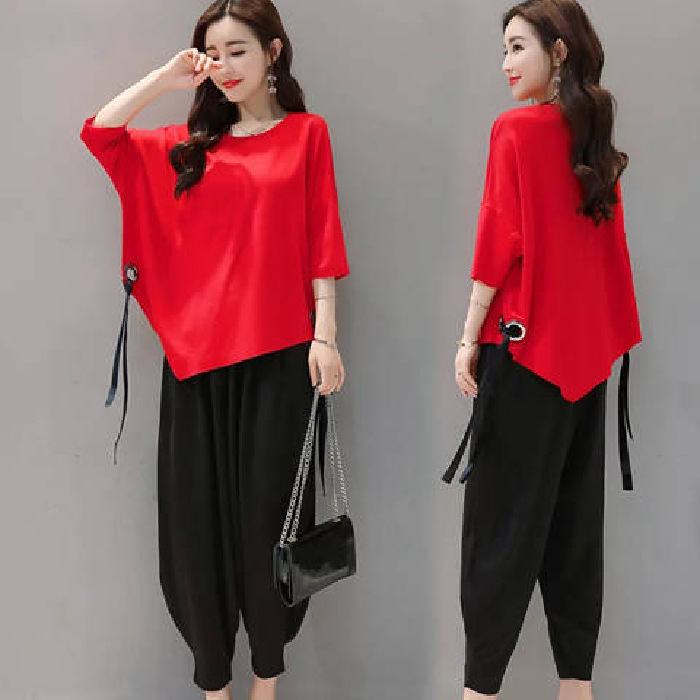 Temperament Suit for Women, Fashionable Summer Cross-Border New Korean Style Loose Top, Slim and Fashionable Carrot Pants Two-Piece Set Temperament Suit for Women, Fashionable Summer Cross-Border New Korean Style Loose Top, Slim and Fashionable Carrot Pants Two-Piece Set