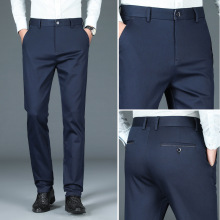 专柜秋冬厚款男装休闲裤商务弹力免烫抗皱棉裤大码中青年小直筒裤
