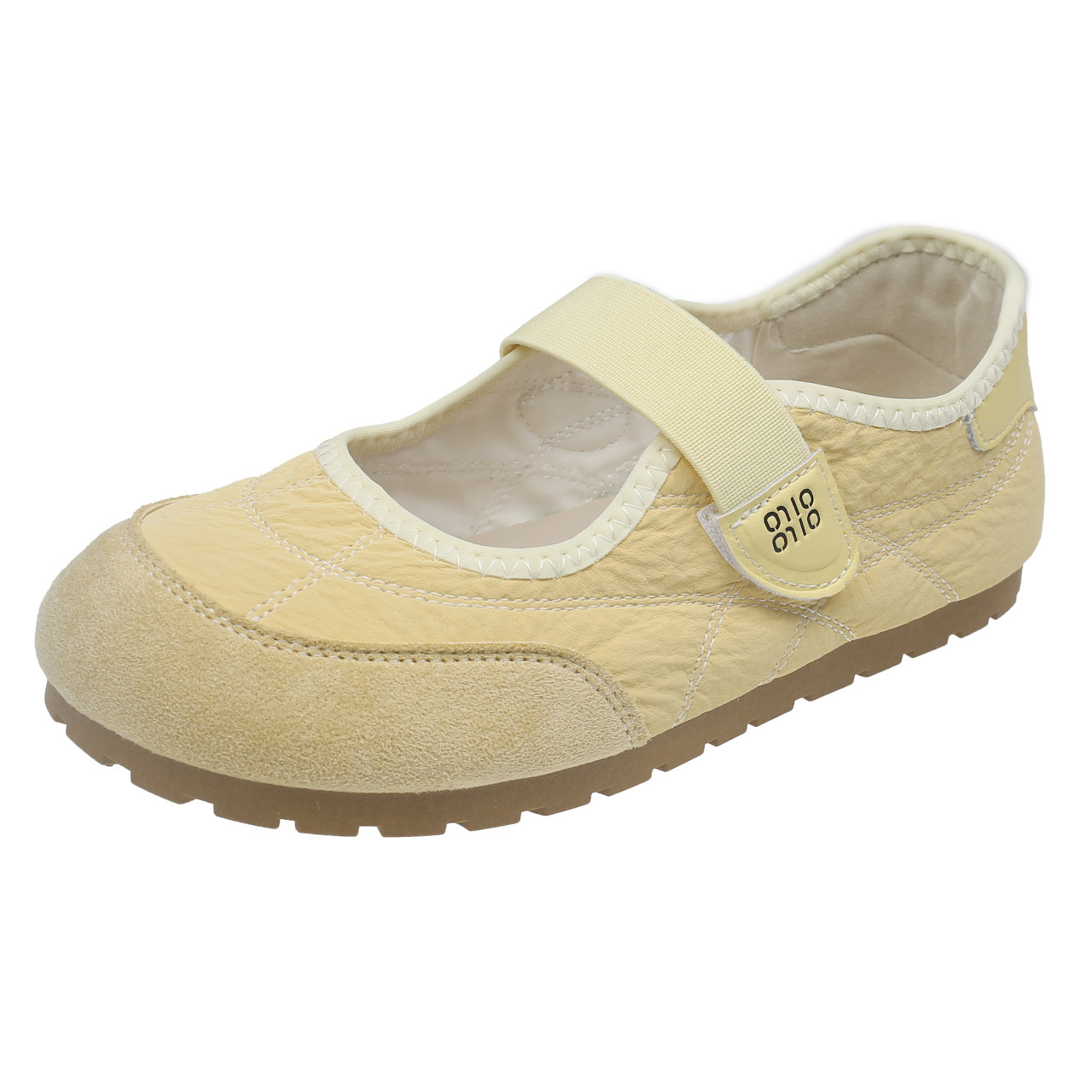 Yellow Retro German Training For Women 2025 Spring New Soft Mary Jane Shoes Thick Sole Breathable Sneakers_vogvips.com
