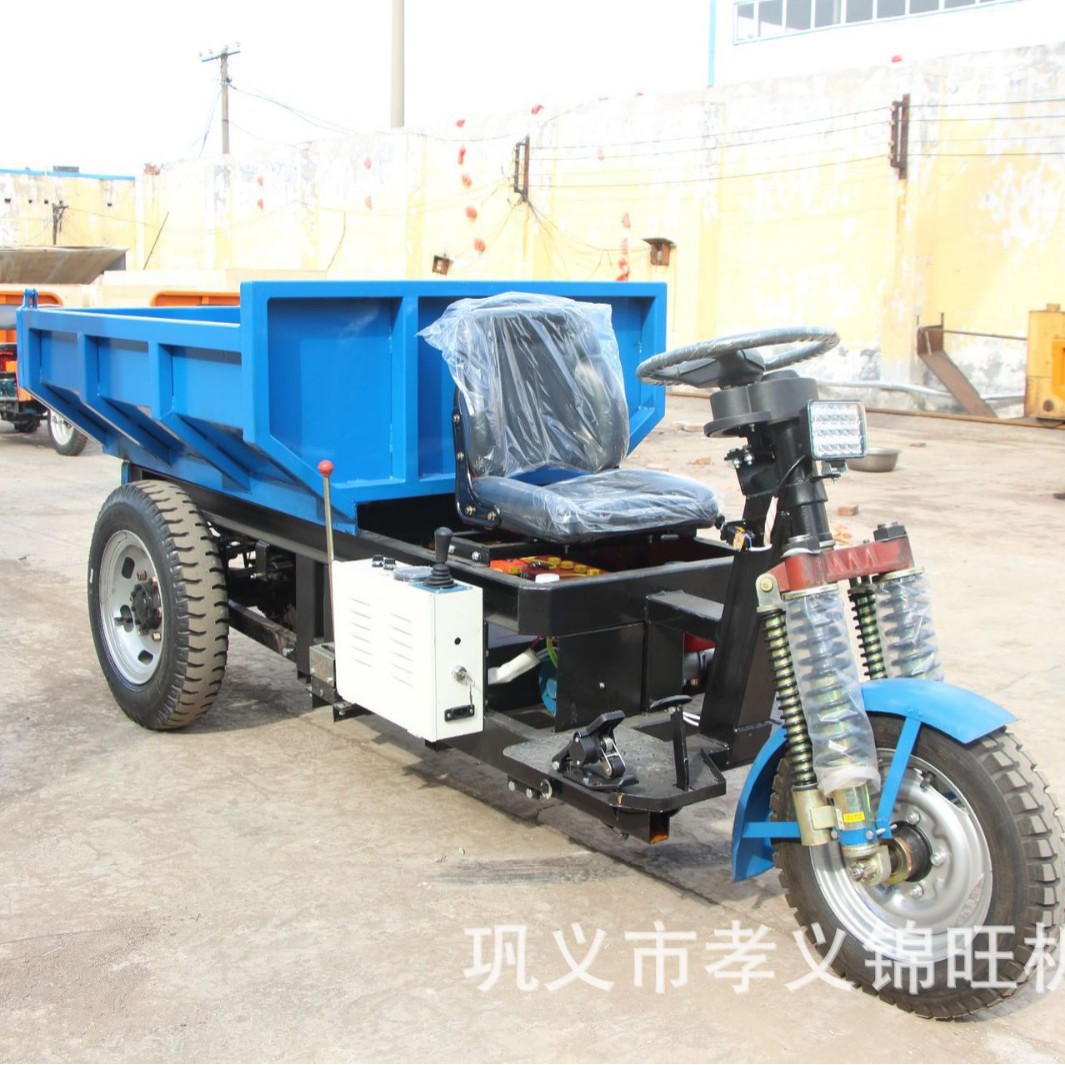 Camión volquete eléctrico de tres ruedas de 4000W, camión volquete hidráulico de transporte de ingeniería con capacidad de 2 toneladas, suministro directo del fabricante.