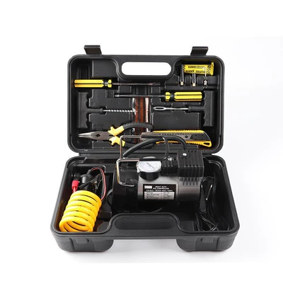 Portable Car Air Pump Mini Car Air Pump Digital Display 12V Smart Car Tire Air Pump (Hava nasosu) - single-cylinder-multi-function-set