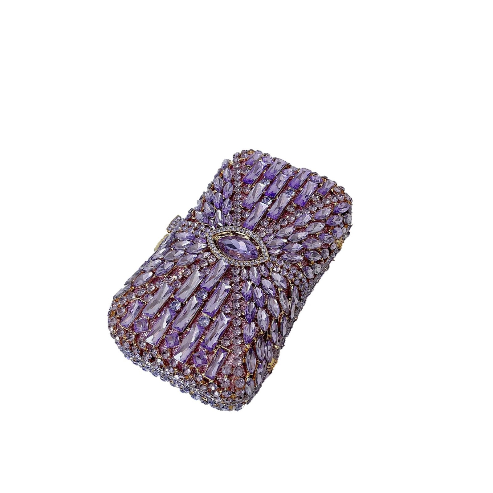 Nuevo bolso de cena de diamantes, caja metálica vacía, bolso de diamantes de mano de mujer, bolso de piedra de Rin