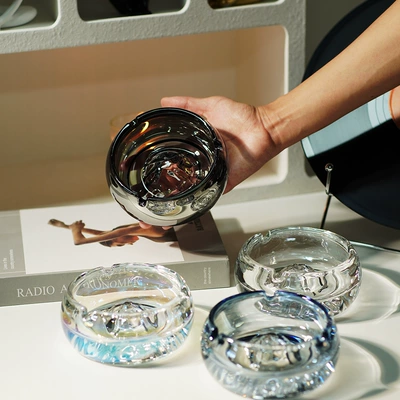 Ins Popular New Crystal Glass Ashtray Home Living Room Office Creative Stylish Cigar Butterfly Ashtray