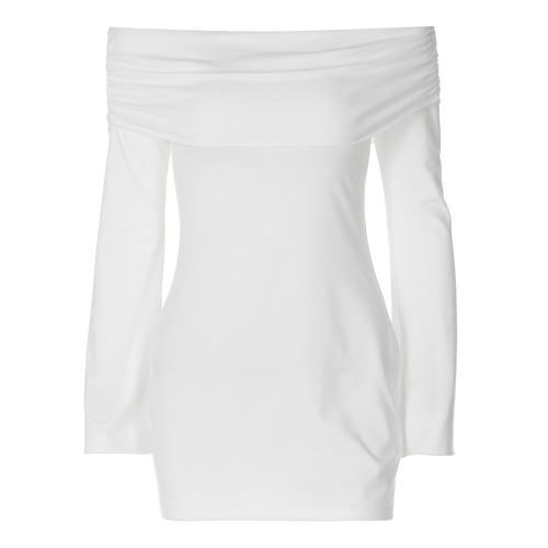 European and American style women's clothing autumn new product fashionable temperament one-collar off-the-shoulder long-sleeve tight-fitting hip dress