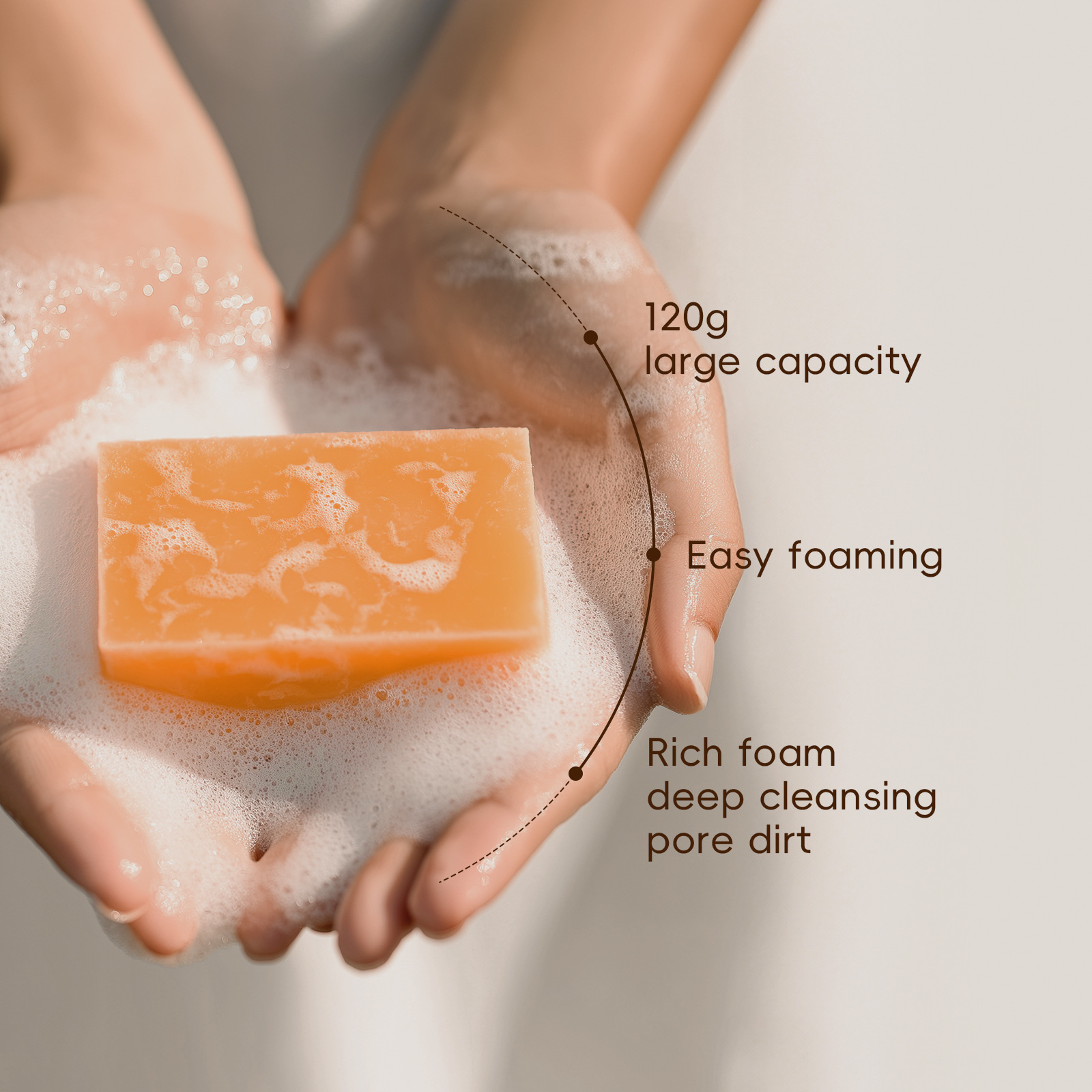 Cross-border full English version QUIYUM Curcumic acid Cleaning Handmade Soap 120g Soap Essential oil soap manufacturer wholesale undefined