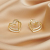 Retro silver needle, earrings from pearl, silver 925 sample, wholesale