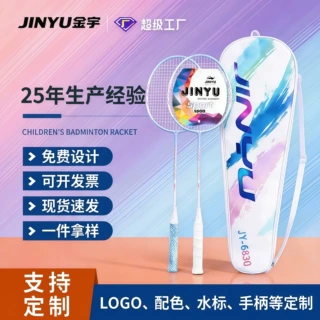 支持小批量定制羽毛球拍成人初学者训练拍2支装耐打双拍套装批发