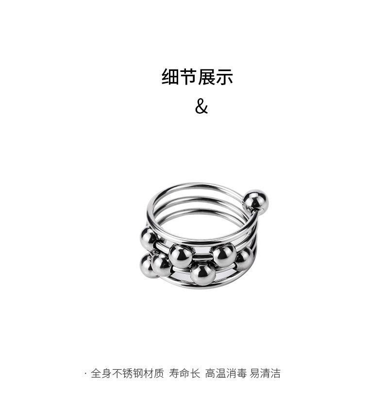 Metal Ball Lock Cock Ring, 40mm Inner Diameter, Delayed Ejaculation Support — detail image 6