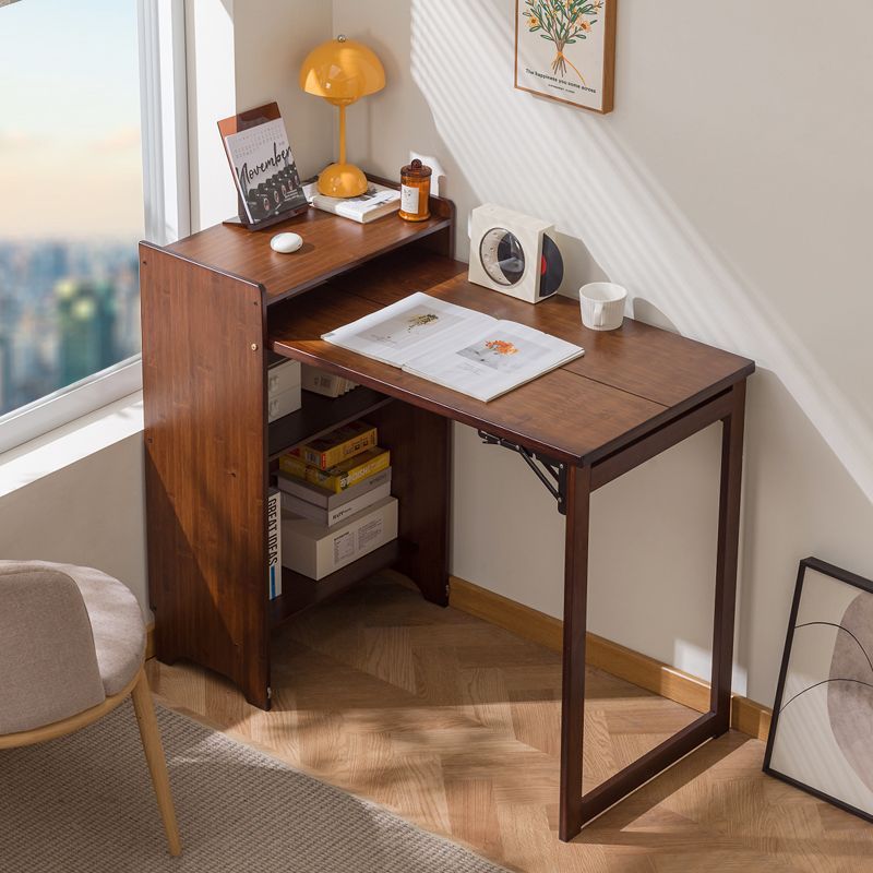 Folding Desk Simple Bookshelf Integrated Small Apartment Living Room Study Office Computer Desk Study Bookcase Corner Table