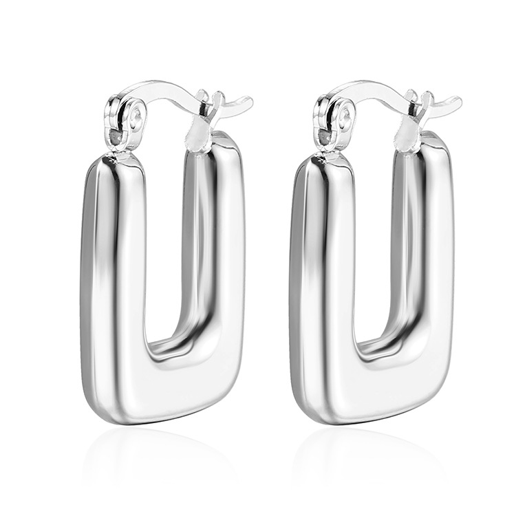 Drop Earrings Classification 1 Pair Quantity PVD Coated 18K Gold Real Gold Plated U Shape 304 Stainless Steel Fashion Waterproof Non Tarnish Drop Earrings