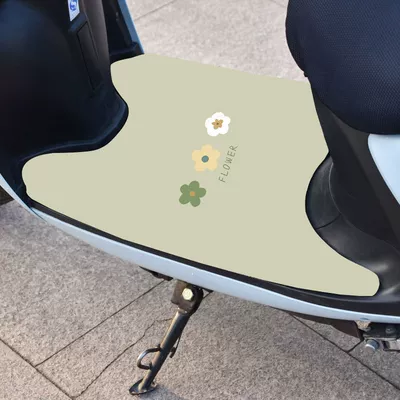 Mat Dirt Resistant Anti-Slip Mat | Electric vehicle foot mat - small-green-flower-25-40cm-electric-bicycle-general