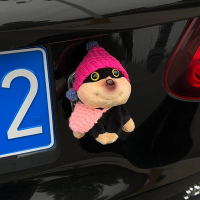 Car ornaments — Decoration Doll Car Butt - rose-red-hat-back-powder-bag-bee-dog-tail-hanging