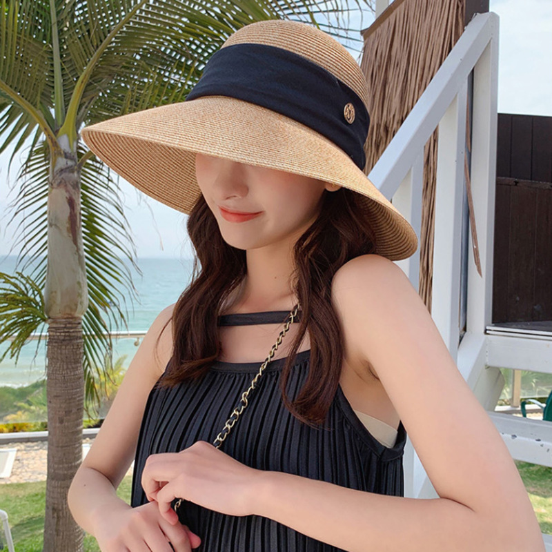 767g Weight Straw Hat Hats Type Holiday, Daily, Beach Occasion Papyrus Material Letter Pattern Summer Season Women's Gender Elegant, Vacation, Simple Style Style Big Eaves Rim Women's Elegant Vacation Simple Style Letter Big Eaves Straw Hat 10