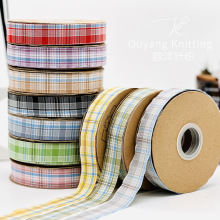 高级双色格纹丝带手工DIY领花礼帽鞋花配饰蝴蝶结发饰礼品包装带