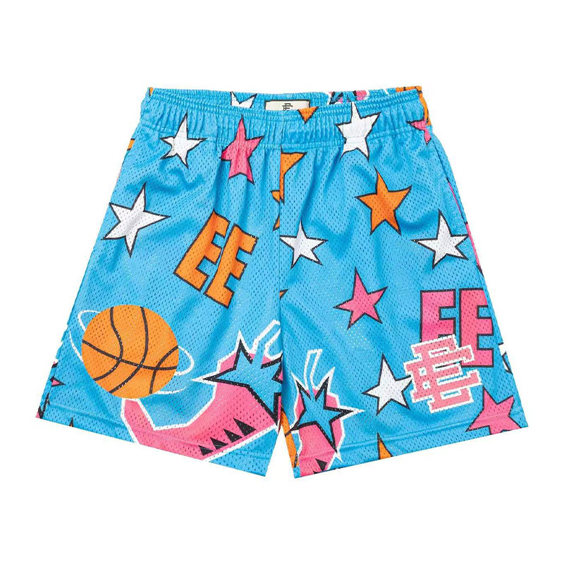 Eric Emanuel EE Pantalones cortos de malla para hombres y mujeres, pantalones de baloncesto deportivo de cuatro puntos
