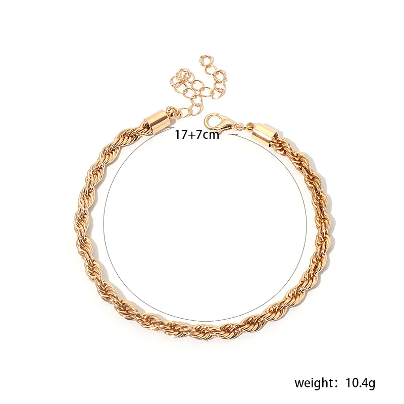 39g Weight Necklace Classification Wedding, Travel Occasion Women'S Gender Fashion Stacked Twist Alloy Necklace Bracelet Set Wholesale 1