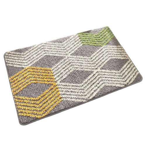 Leaf imitation cashmere water-absorbent anti-slip bathroom shower bedroom entry mat wholesale