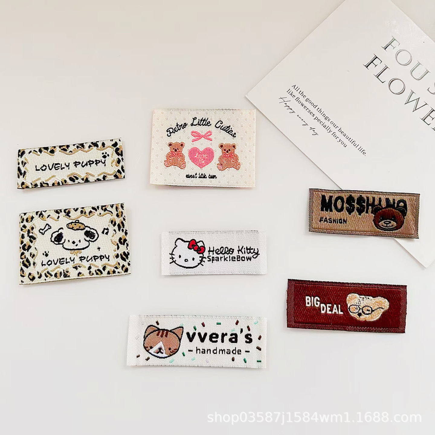 韩系现货布标卡通手作diy装饰辅料标签发饰包包袜子布艺服装配件