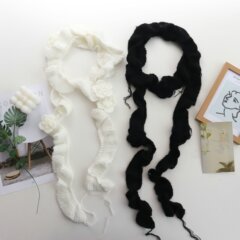 小众不规则编织羊毛纯色围巾女秋冬时尚潮流个性针织搭配装饰围脖
