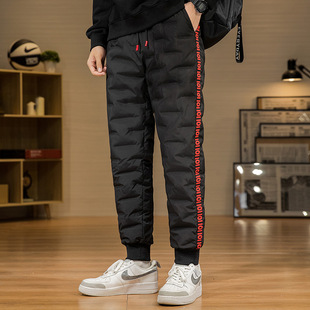 Thick Down Pants Men's Winter Outdoor Windproof Warm Large Size Cotton Pants Youth Slim-fit Large Sports Casual Pants