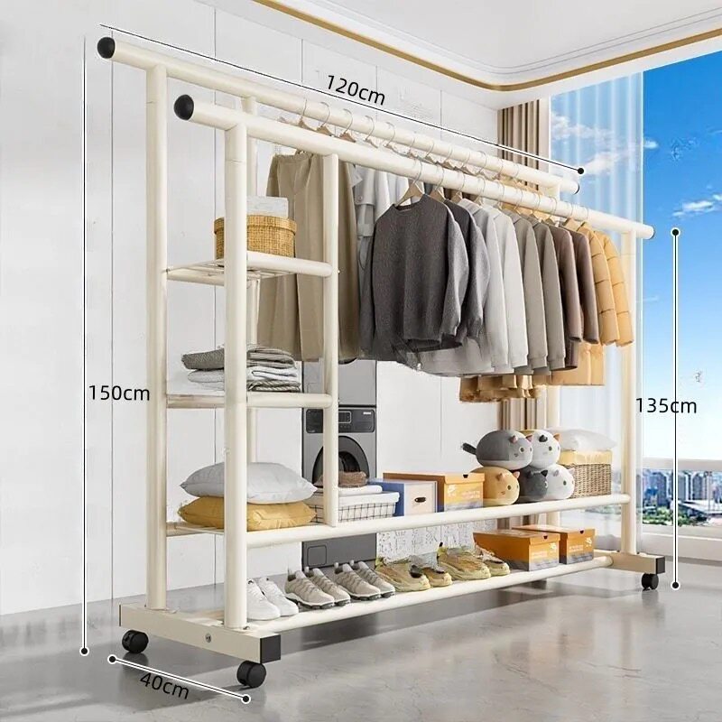 25개 튜브 - 이중층 이중 극 - 측면 보관망 - 120 흰색 + 바퀴