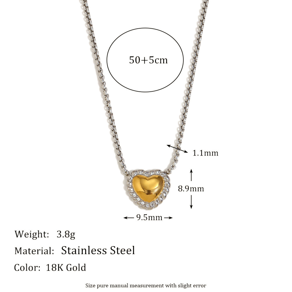 18K Gold Plated Plating Material Earrings, Necklace Classification Wholesale Jewelry Simple Style Heart Shape 304 Stainless Steel 18K Gold Plated Mixed Metal Plating Earrings Necklace Box Chain