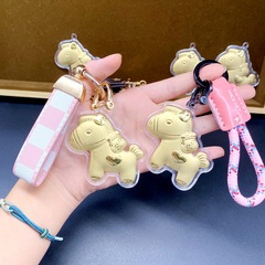 馬年純金、すぐに金持ちになる、ゴールドキーホルダー、クリエイティブな漫画のポニーバッグペンダント、友人へのギフト卸売