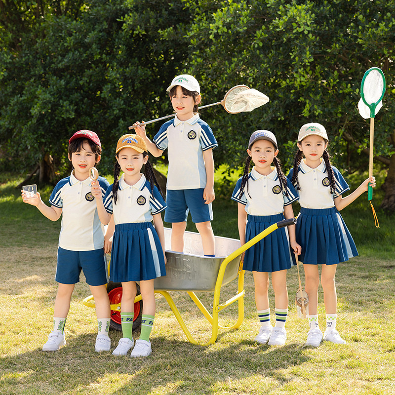 幼兒園園服夏季班服兒童運動套裝夏季小學生校服畢業照六一表演服