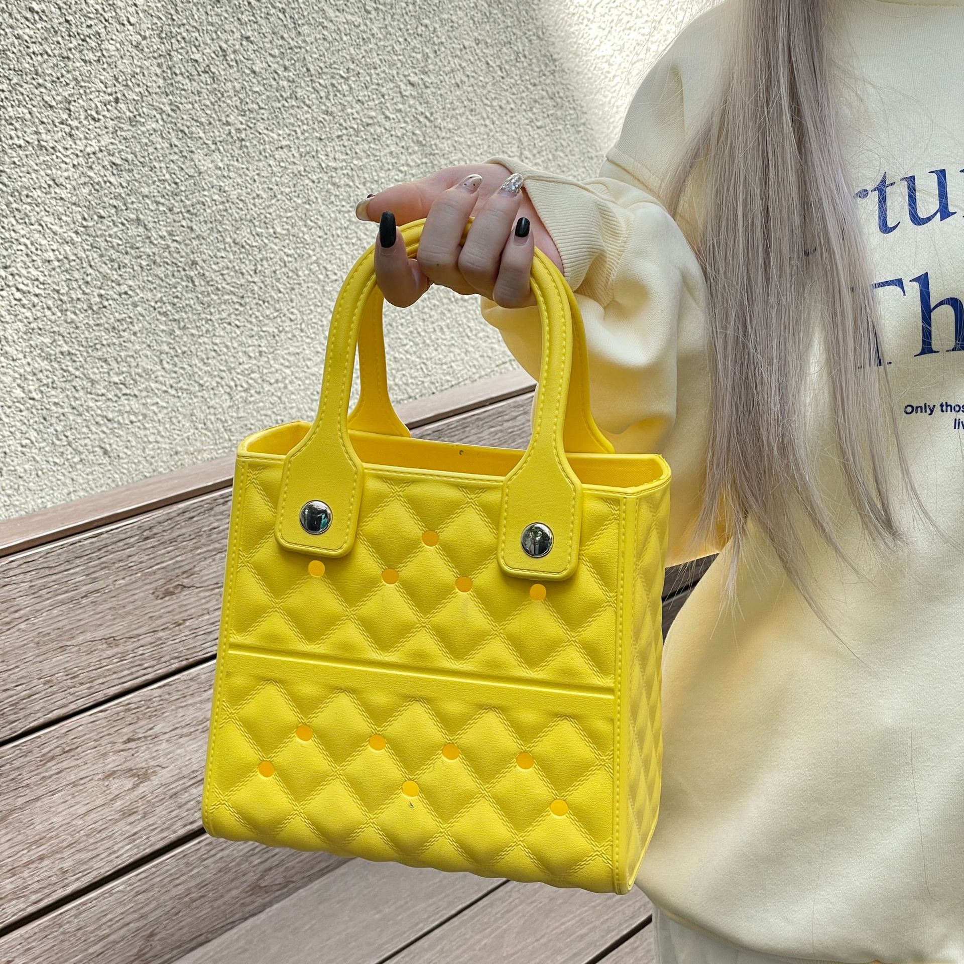 684g Weight Open Closure Type Top Handle Strap Type Square Bag Bags Type Street Occasion EVA Material Solid Color Pattern All Seasons Season Women's Gender Streetwear Style Square Shape Women's EVA Solid Color Streetwear Square Open Square Bag 11