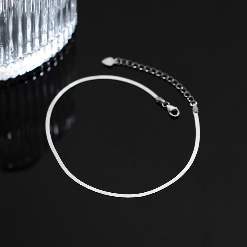 Eloch s925 plata japonesa y coreana simple estilo de tobillo de hueso de serpiente temperamento de verano personalidad pie joyería S4690