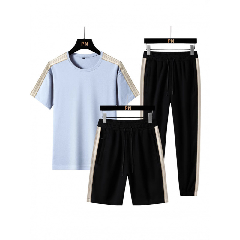 Verano nuevo estilo suelto tendencia hombre estilo Hong Kong camiseta de manga corta deporte de dos piezas marca de moda traje casual hombres y mujeres