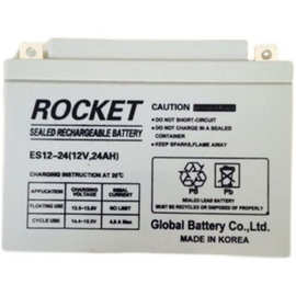 新款现货韩国ROCKET蓄电池ES12-24火箭12V24AH经销商报价规格图片