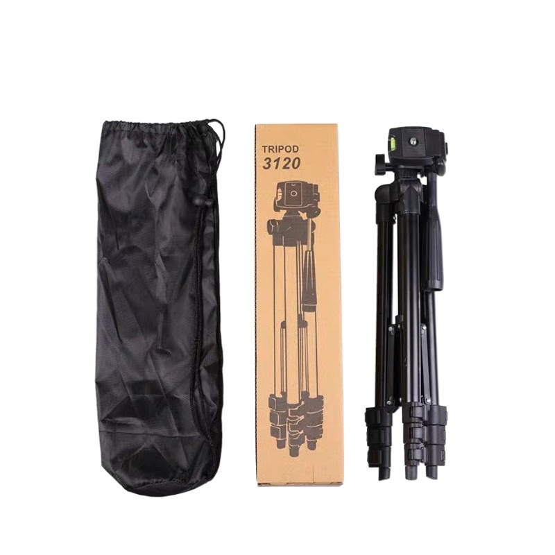 3110 Live selfie trípode aleación de aluminio 3120 negro de cuatro secciones telescópica escritorio teléfono móvil soporte de la cámara