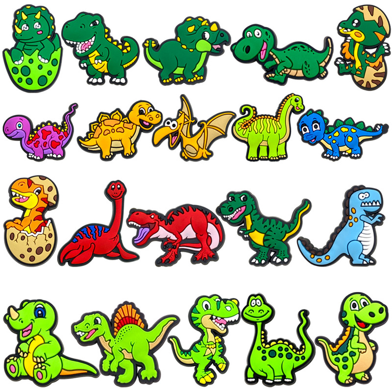 Dinosaur series hole shoes accessories shoes flower diy shoes accessories PVC soft rubber shoe buckle shoes decorative recommend