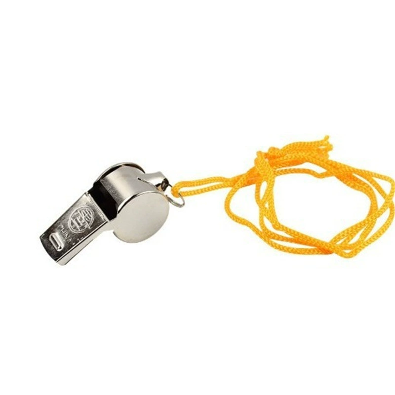Metal whistle stainless steel with rope, wholesale